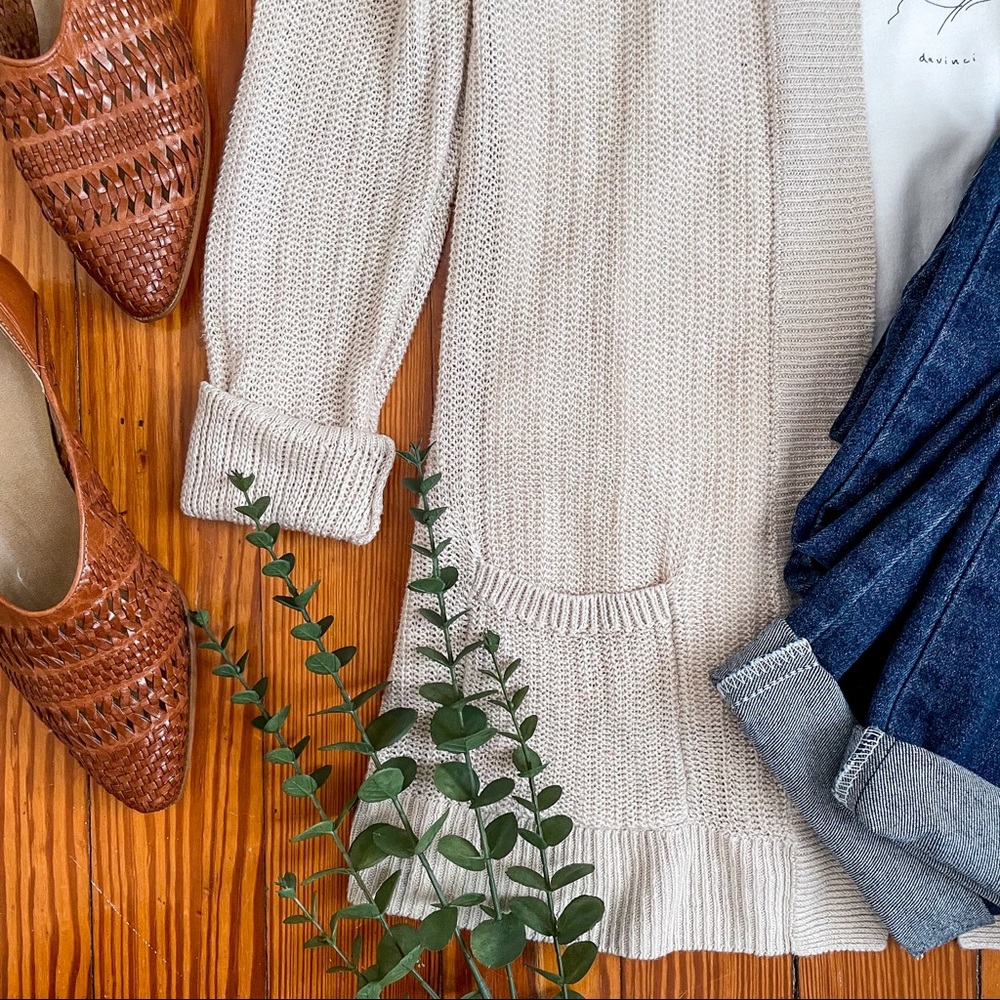 Talbots open weave cardigan.